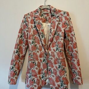Alice + Olivia Floral Blazer with Pink and Green